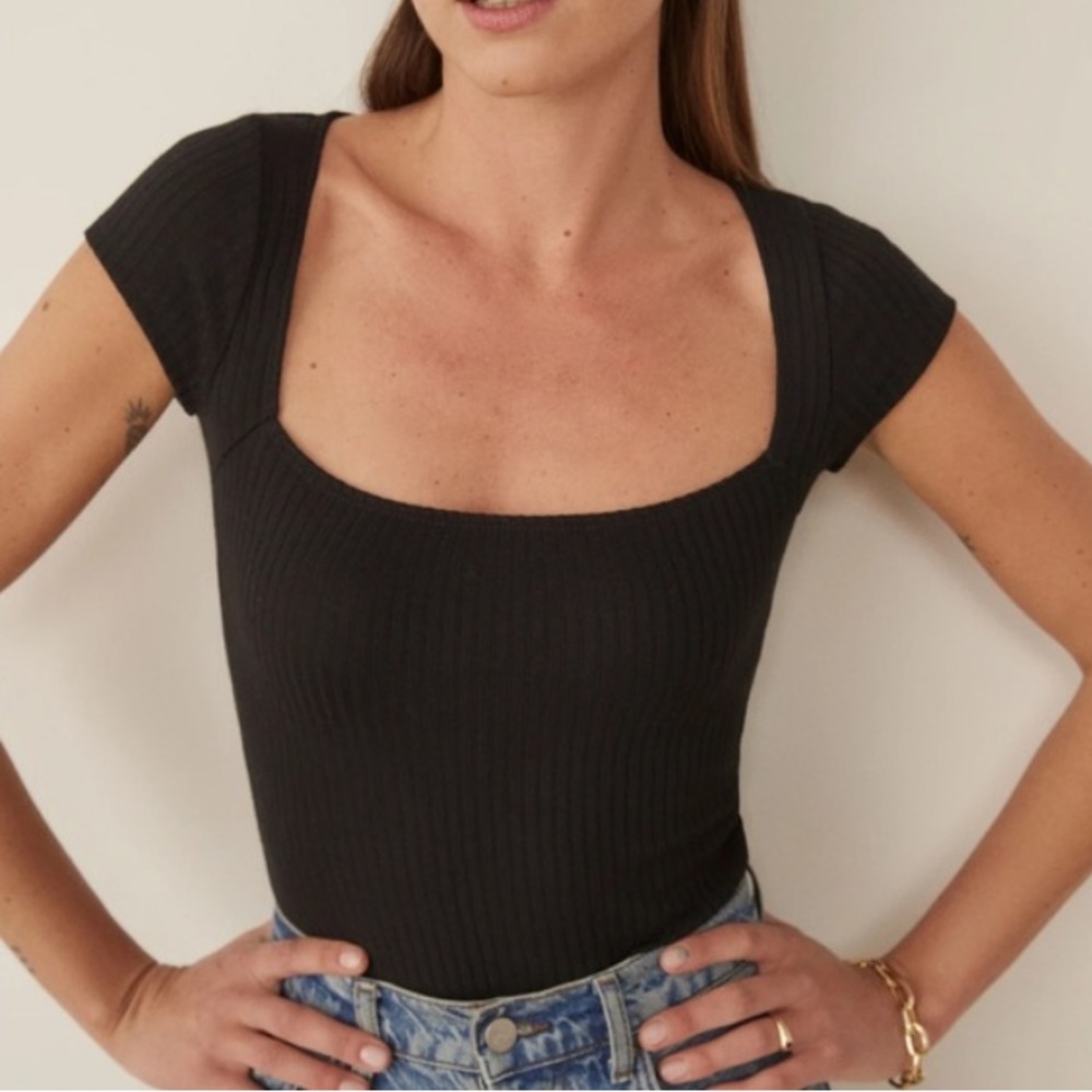 Reformation Bardot ribbed top